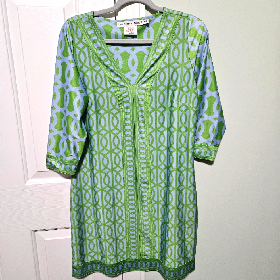 Gretchen Scott Green And Blue Tunic Dress